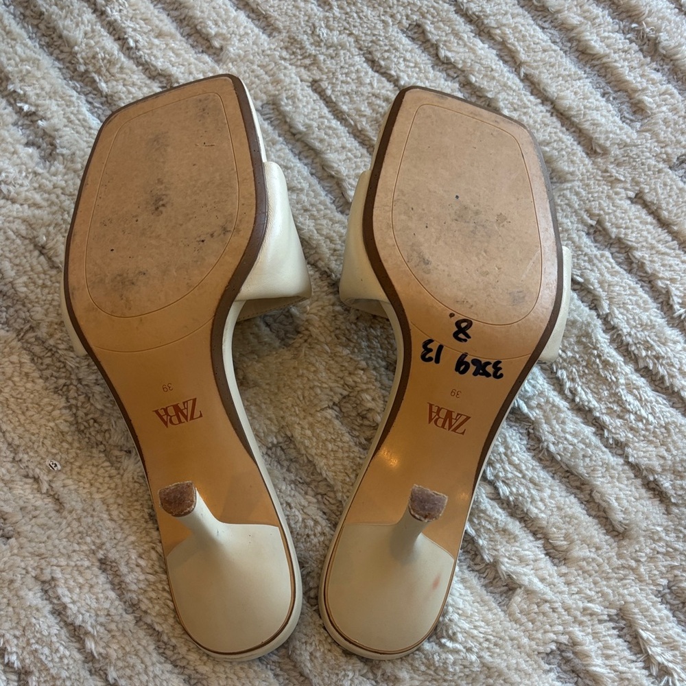 Zara Women's Cream Slide Sandals 39/9 - Picture 5 of 7